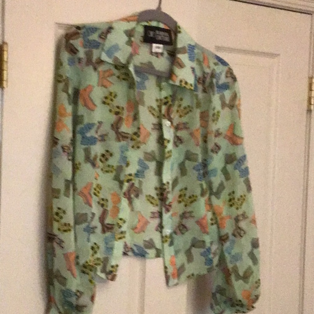 Sheer Raquel  button down blouse